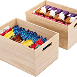 Sorbus Unfinished Wood Crates - Organizer Bins, Wooden...