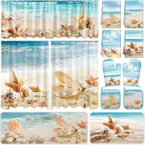 13 Pcs Beach Kitchen Decor Set 3 Seashell Kitchen...