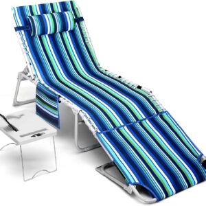 3-in-1 Beach Chair Face Holes, Lounge Chair Outdoor with...