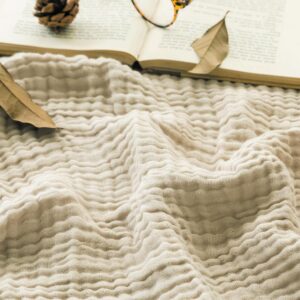 EMME Cotton Throw Blanket Large 4-Layer Gifts for Women...