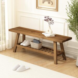 HOKYHOKY Reclaimed Solid Wood Bench-43.3" Farmhouse...