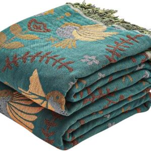 XIBLC Boho Throw Blanket, 100% Cotton Ultra Soft Luxury...