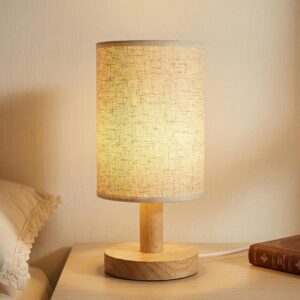 Small Bedside Table Lamp with USB Powered, Minimalist...