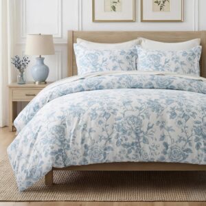 EverGrace 100% Cotton Sateen Duvet Cover Set King Size,...