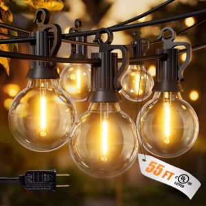 Brightown Outdoor String Lights, 50+5FT 25 G40 Bulbs...