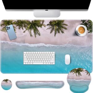 Britimes Blue Turquoise Ocean Keyboard Mouse Pad Set...