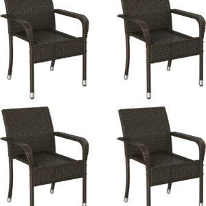 Yaheetech Set of 4 Stackable Outdoor Rattan Dining...