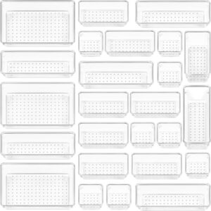 Vtopmart 25 PCS Clear Plastic Drawer Organizers Set,...