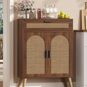 Keehusux Rattan Storage Cabinet with Drawer and 2 Doors,...