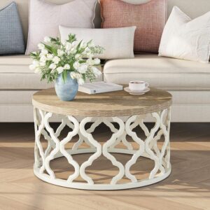 Farmhouse Coffee Table, French Country Round Coffee...