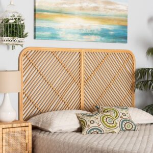 bali & pari Sakina Modern Bohemian Natural Rattan Queen...
