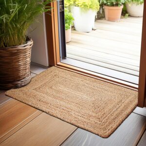 Hausattire Hand Woven Jute Braided Rug, 2'x3' –...