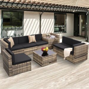 KROFEM 8 Piece Patio Furniture Set, Outdoor Modular...