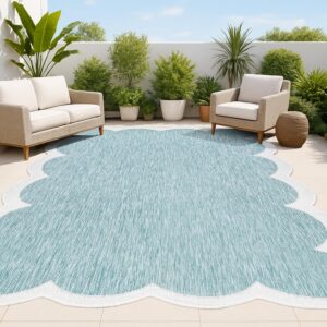 JONATHAN Y Cottage Two-Tone Scalloped Indoor Outdoor...