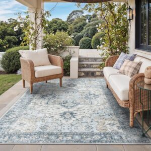 GENIMO Outdoor & Indoor Area Rug 5'x8', Waterproof,...