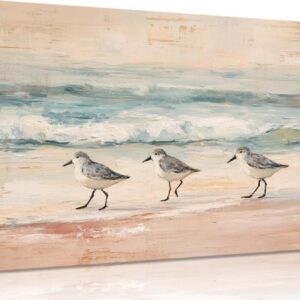 MDHFJEAW Boho Beach Bird Wall Art Coastal Sandpiper...