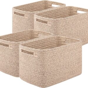 OIASKET 4Packs Natural Cotton Rope Storage Baskets for...