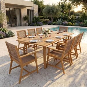 Sophia & William Patio Dining Set, Rattan, Chairs, Dark...