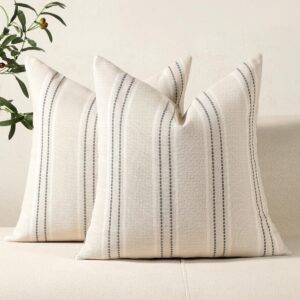 Hckot Throw Pillow Covers 20x20 Set of 2 Striped Pillow...