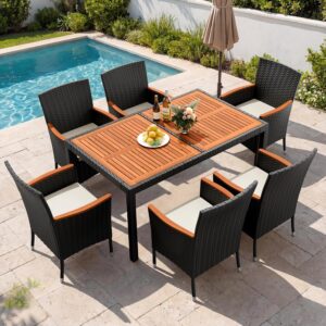 Devoko Dining 7 PCS Furniture, Patio Conversation Set...
