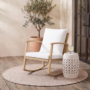 SAFAVIEH Outdoor - Daire Rocking Chair - Natural & White...