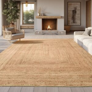Bedsure 5x7 Printed Jute-Look Living Room Rug, Machine...