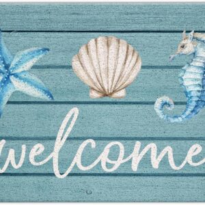 Jvpke Beach Welcome Mat for Front Door, Beach Door Mat,...