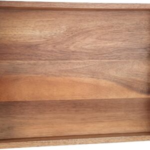 Joy&Grace Acacia Wood Ottoman Tray with Handles 16.7" x...