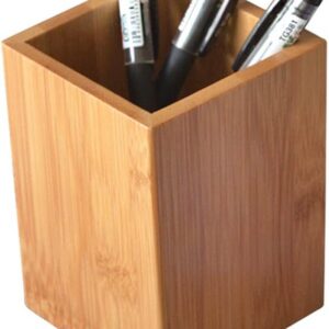Bamboo Wood Desk Pen Pencil Holder Stand Multi Purpose...