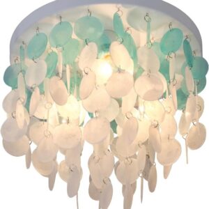 13.8" Capiz Shell Ceiling Light Fixtures 3 Lights Boho...