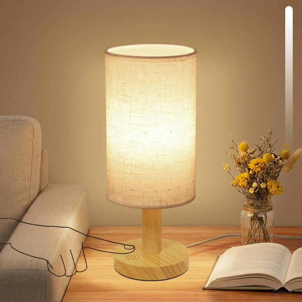 Touch Bedside Lamp with Stepless Dimming, USB Powered |... Touch Bedside Lamp with Stepless Dimming, USB Powered |...