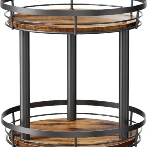 LAMU 10'' Wood Lazy Susan Spice Rack Organizer, 2 Tier...