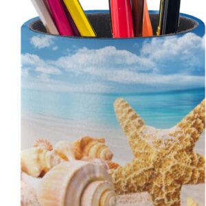 Beach Starfish Seashell Pen Holder Pencil Cup Desk...