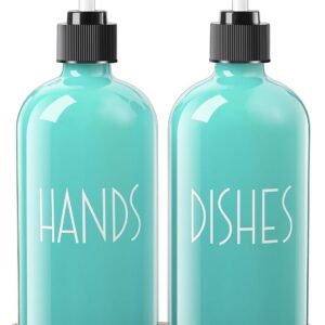 ALELION Turquoise Dish Soap Dispenser for Kitchen - 16...