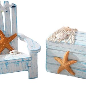 2 Pack Wooden Handmade Mini Chair Box Beach Decor...