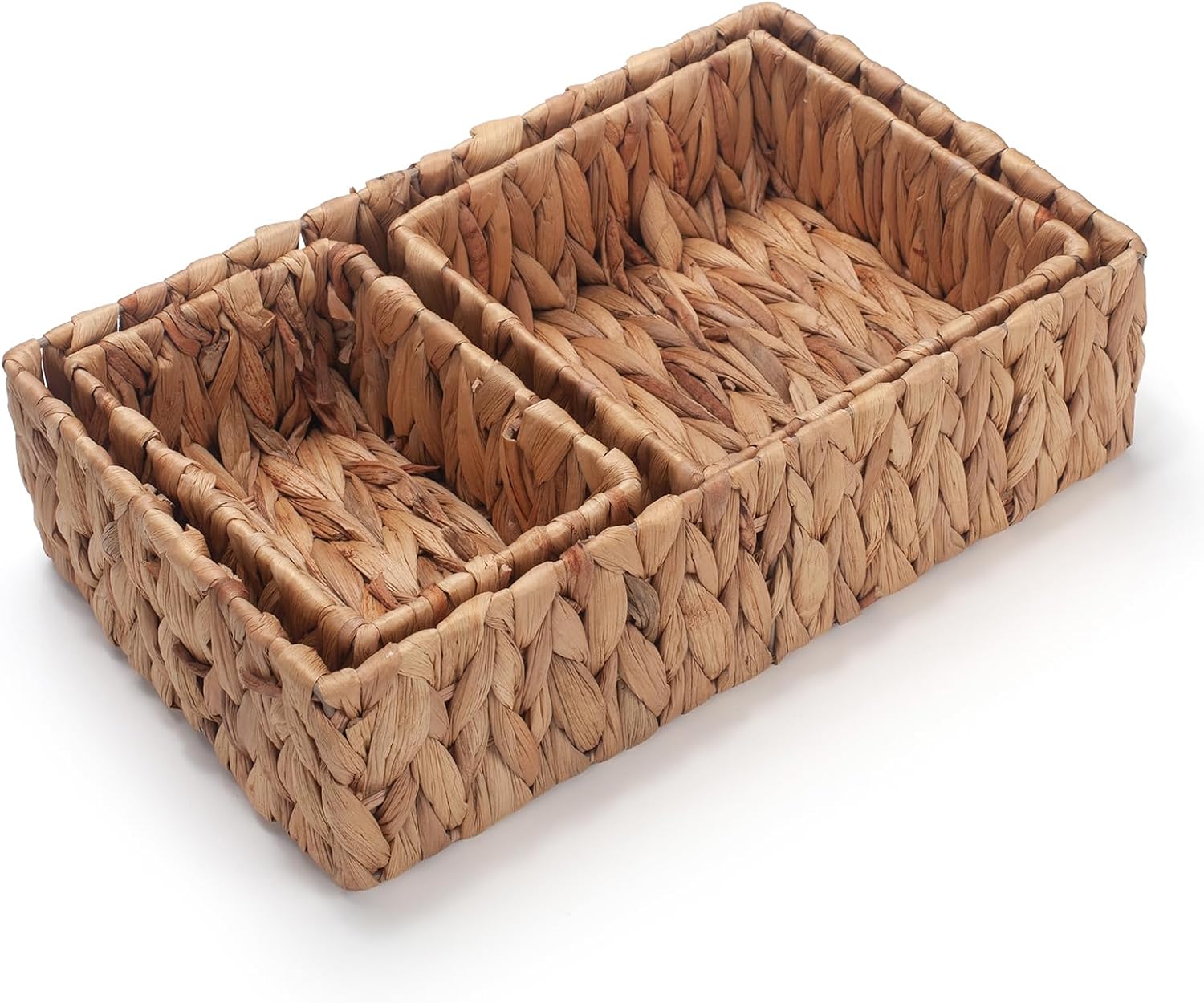 Water Hyacinth Rectangular Storage Basket for Organizing... Water Hyacinth Rectangular Storage Basket for Organizing...