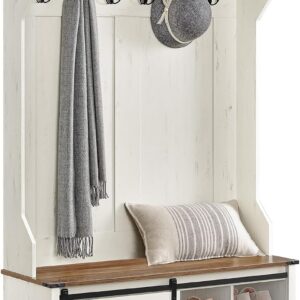 VASAGLE Hall Tree with Bench and Shoe Storage, 6...