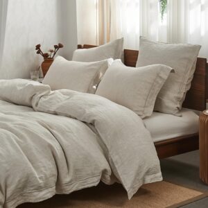 Simple&Opulence 100% French Linen Duvet Cover Set with...