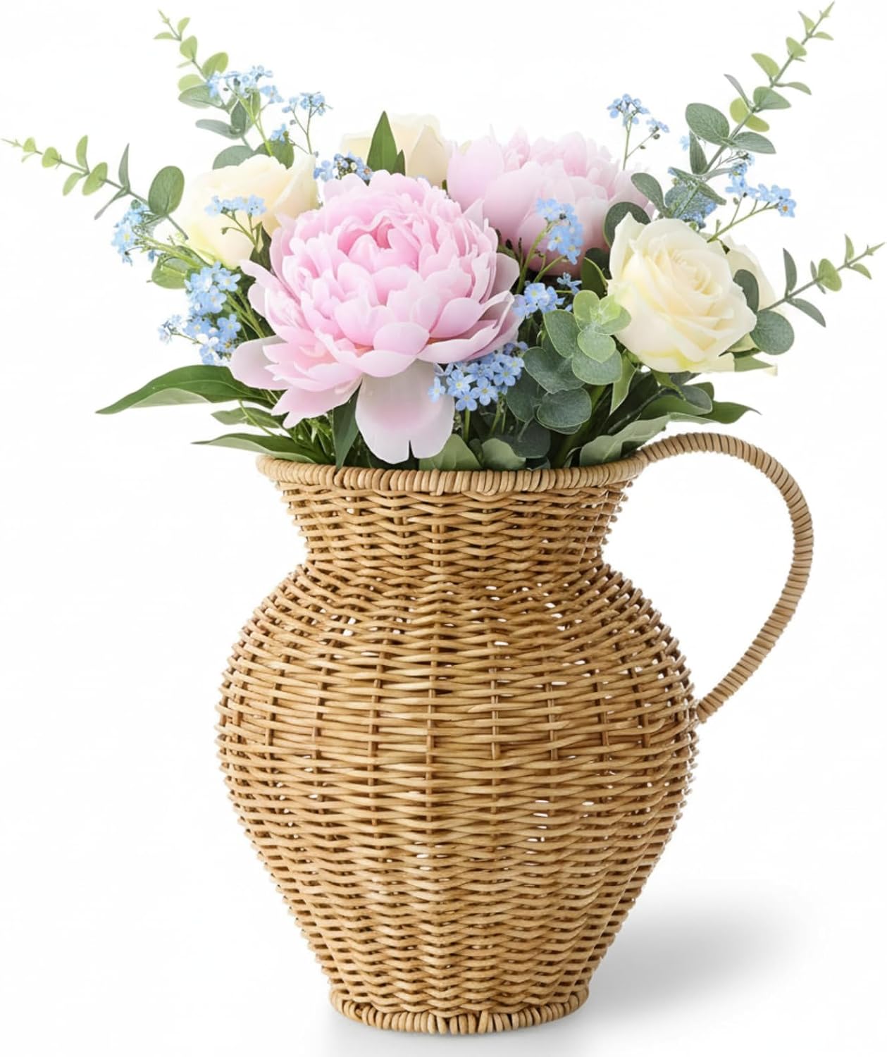 Faux Rattan Vase Wicker Vase Country Style,Single... Faux Rattan Vase Wicker Vase Country Style,Single...