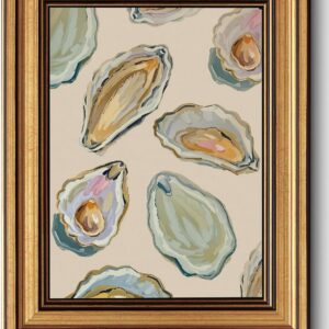 Gold Framed Oyster Wall Art Coastal Kitchen Wall Decor...