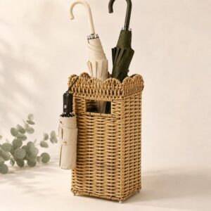 AceList Woven Umbrella Holder for Entryway, Rattan with...