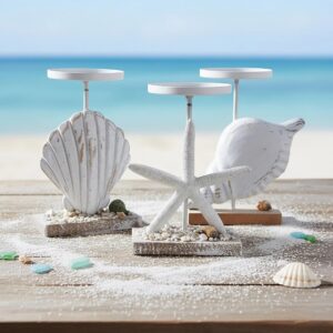 Nautical Tealight Candle Holder, Seashell Stand,...