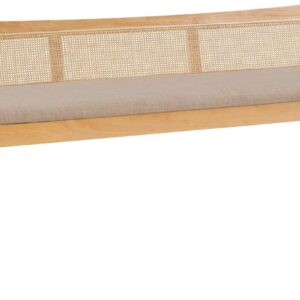 Powell Kasi Natural Low Back Cane Bench with Beige...