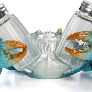 VVGIFTS Blue Crab Salt and Pepper Shaker Holder Beach...