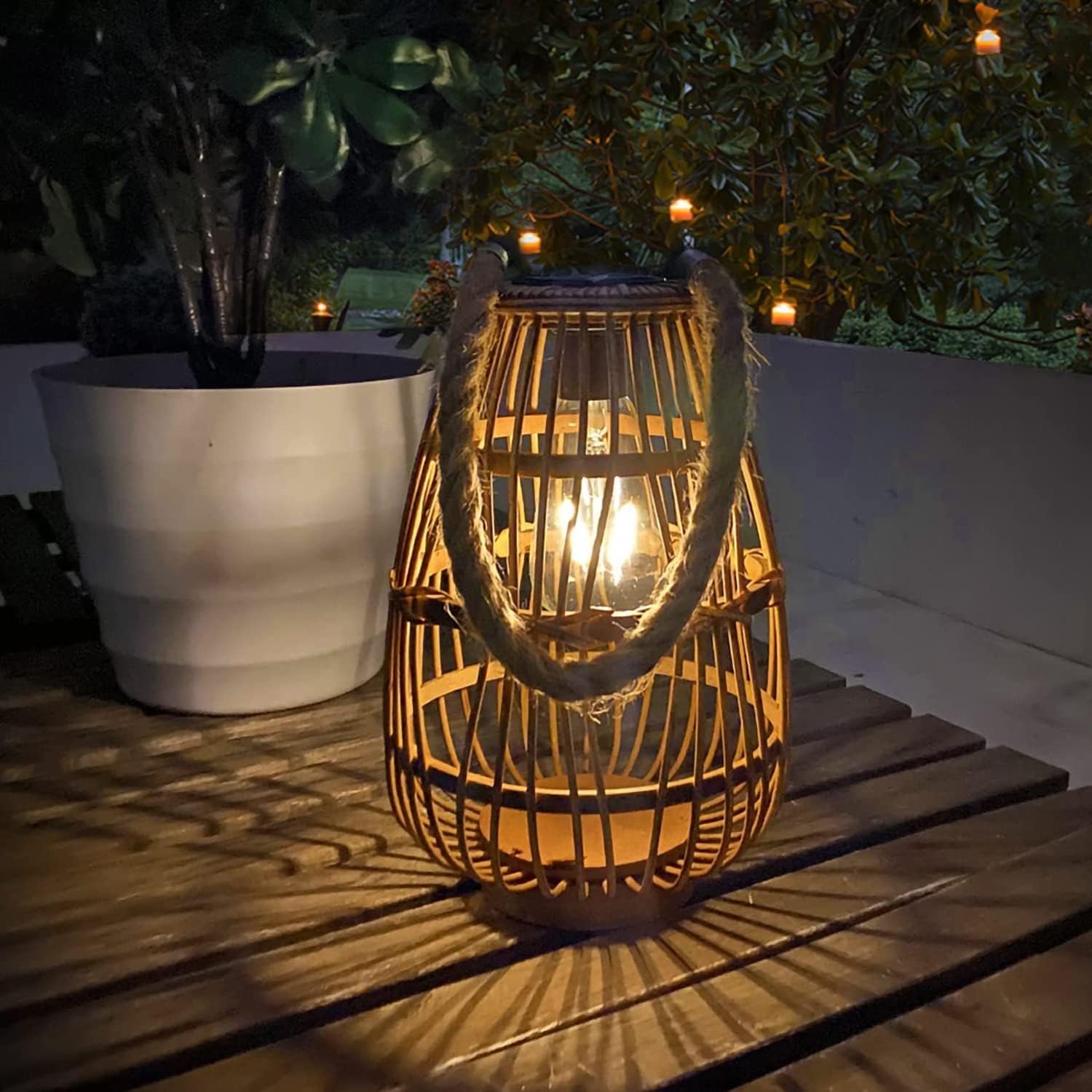 Solar Lantern Outdoor Waterproof Large Hanging/Tabletop... Solar Lantern Outdoor Waterproof Large Hanging/Tabletop...