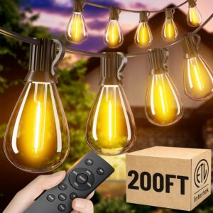 200FT Outdoor String Lights with Remote, Waterproof...
