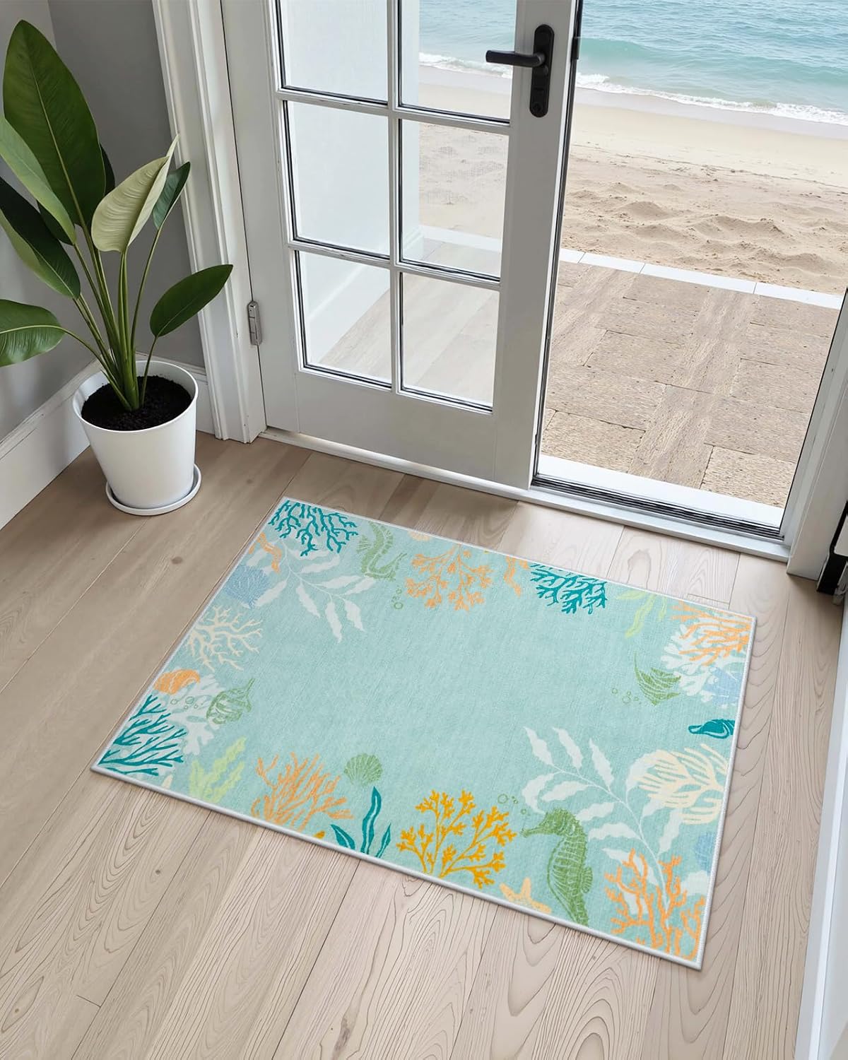 Seavish Coastal Bathroom Rugs, 2x3 Small Aqua Green... Seavish Coastal Bathroom Rugs, 2x3 Small Aqua Green...