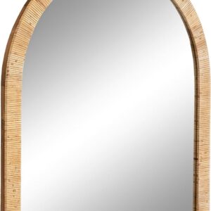 Kate and Laurel Rahfy Boho Arch Rattan Wall Mirror; 28 x...