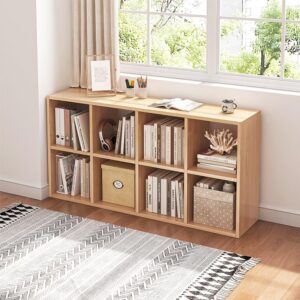 NELYE 8 Cube Organizer Bookcase Oak Open Shelf |...