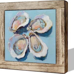 Coastal Kitchen Summer Decor Wood Sign, Oyster Shell...